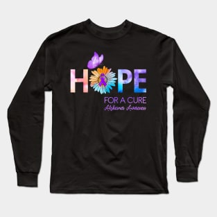 Hope For A Cure Alzheimer Awareness Gift Long Sleeve T-Shirt